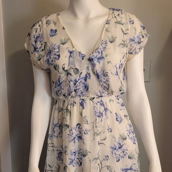 Lily Rose Blue Floral Hi Low Dress Sz S Cottagecore Fairy Garden Romantic - Picture 3 of 11